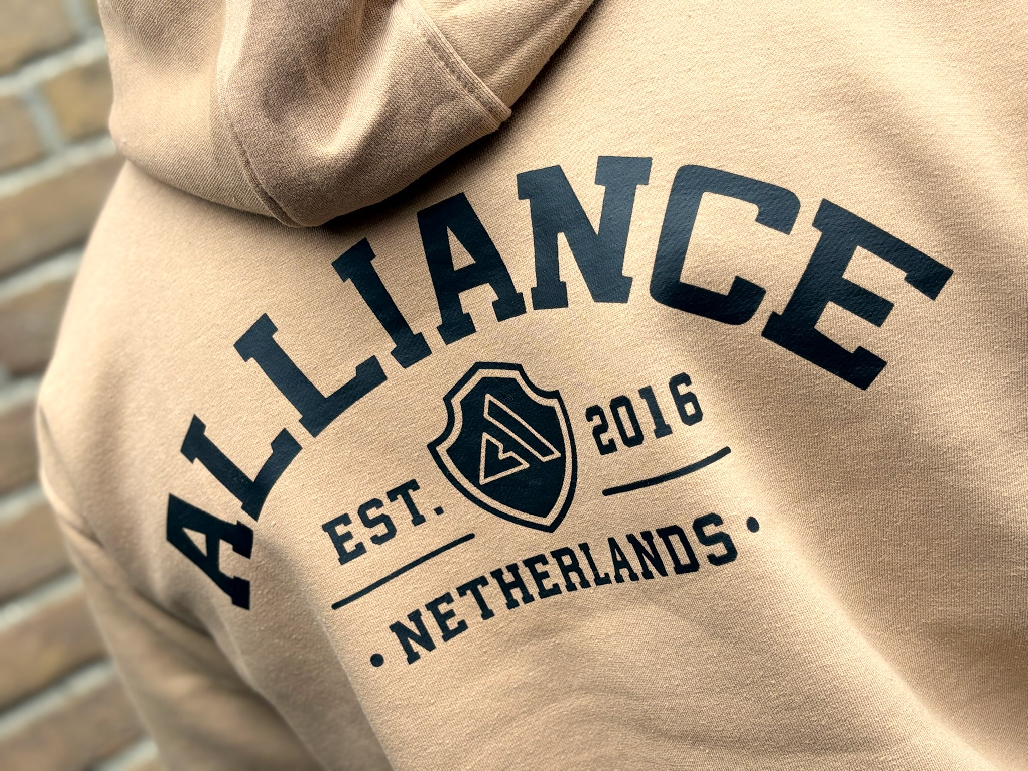 The Alliance Heritage Hoodie – Light Brown - Image 6