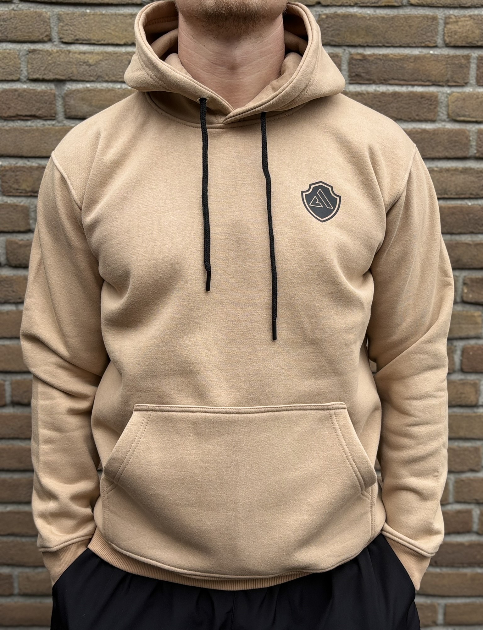 tan hoodie front
