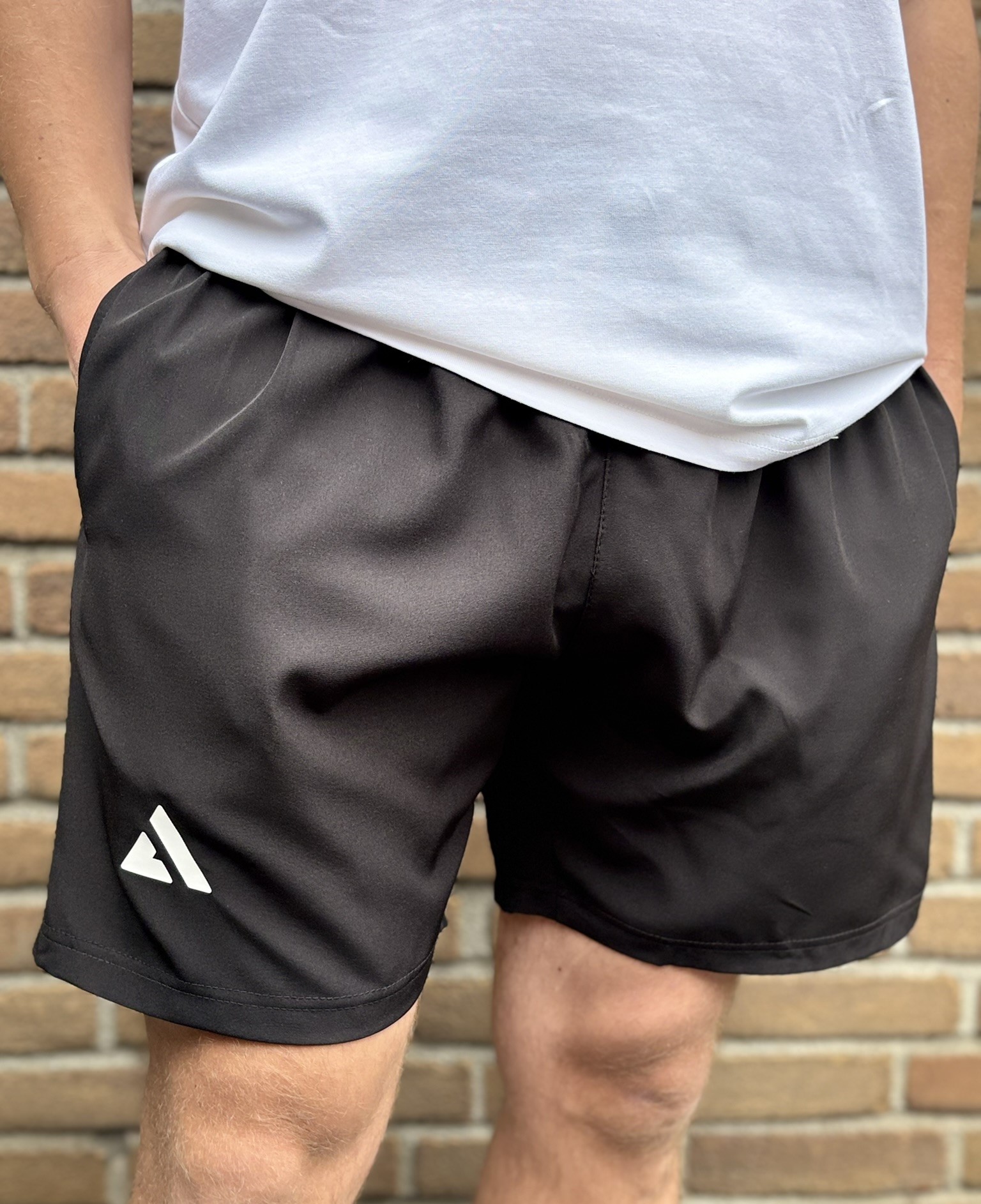 black shorts side pocket